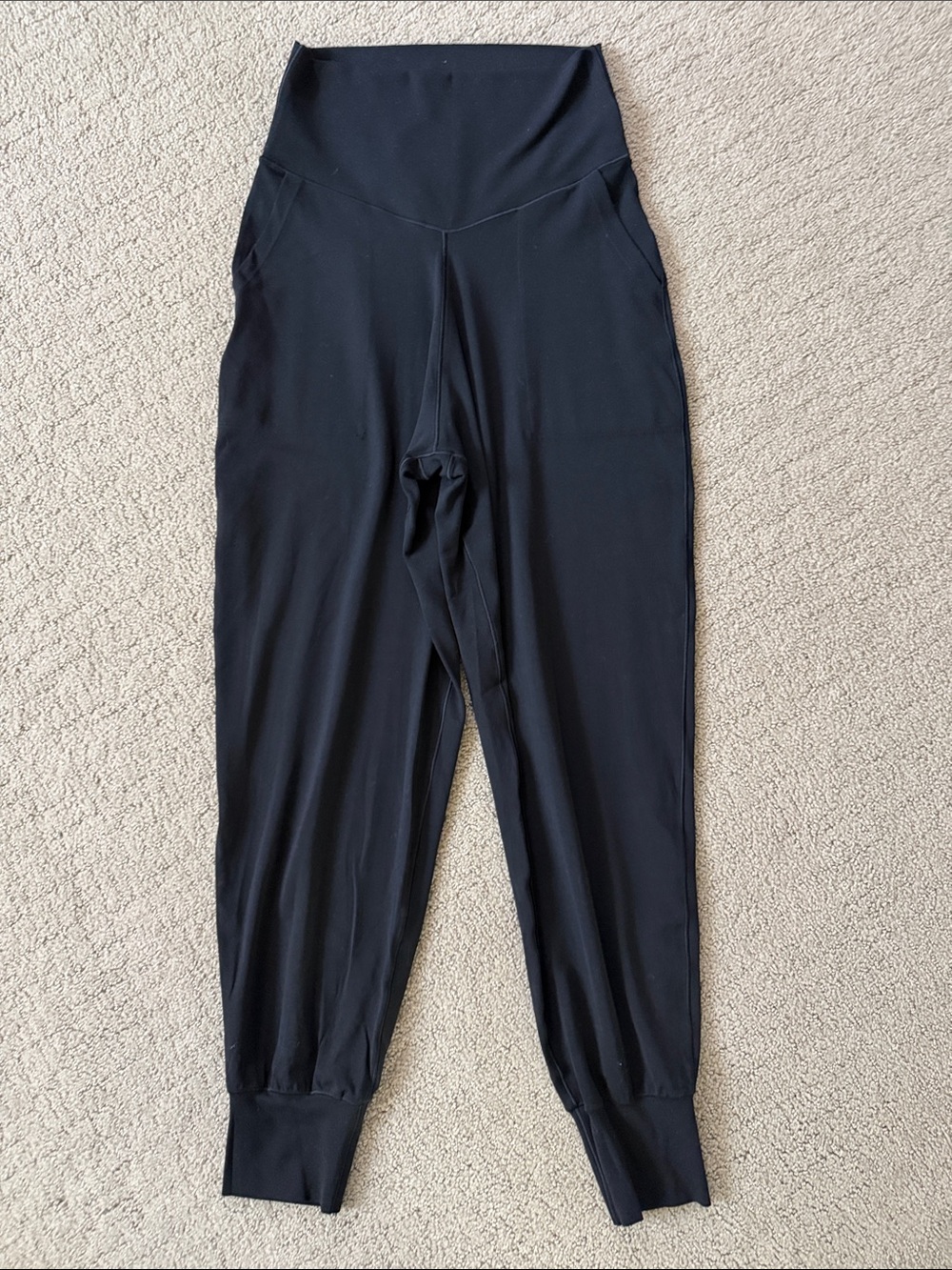 aerie Black High-Waist Jogger Pants with Cuffed Ankles